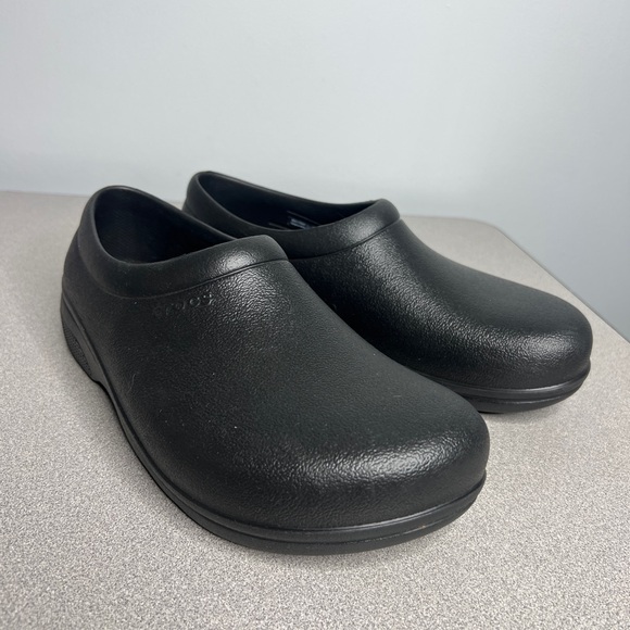 Crocs On The Clock Work Slipon Unisex-Adult Sandals Black - Picture 2 of 8